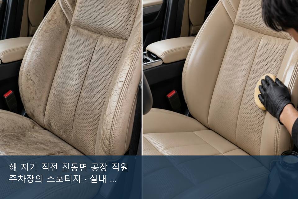 해 지기 직전 진동면 공장 직원 주차장의 스포티지 · 실내 냄새를 연 기록