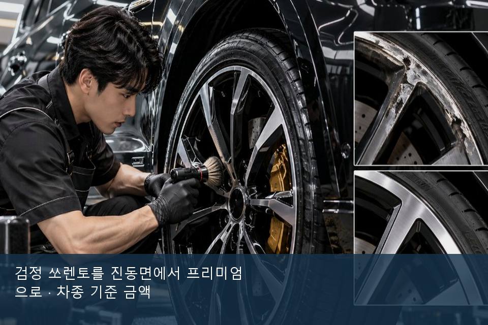 검정 쏘렌토를 진동면에서 프리미엄으로 · 차종 기준 금액